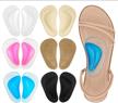 6 pairs reusable arch support cushions for flat feet, shoe insoles with gel inserts for plantar fasciitis relief - men & women (6 colors) logo