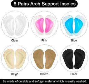 img 3 attached to 6 Pairs Reusable Arch Support Cushions For Flat Feet, Shoe Insoles With Gel Inserts For Plantar Fasciitis Relief - Men & Women (6 Colors)