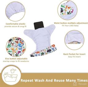 img 1 attached to 👶 TDIAPERS Cloth Diaper: Washable, Reusable, and Adjustable for Baby - Includes 1 Diaper and 2 Inserts