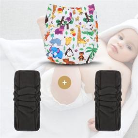 img 3 attached to 👶 TDIAPERS Cloth Diaper: Washable, Reusable, and Adjustable for Baby - Includes 1 Diaper and 2 Inserts