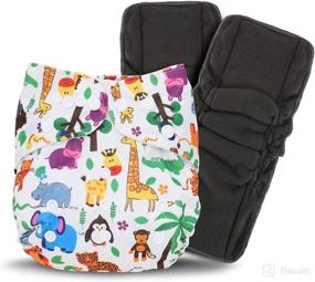 img 4 attached to 👶 TDIAPERS Cloth Diaper: Washable, Reusable, and Adjustable for Baby - Includes 1 Diaper and 2 Inserts