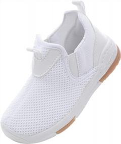 img 1 attached to Toddler Girls Shoes: Lightweight, Breathable & Slip-On Sneakers For Walking & Running!