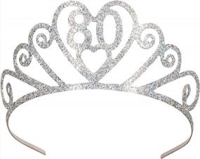 img 4 attached to Silver Glittered "80" Tiara - Beistle 60633-80