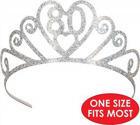 img 2 attached to Silver Glittered "80" Tiara - Beistle 60633-80