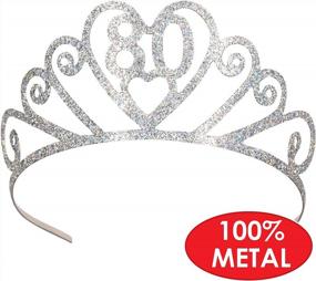 img 1 attached to Silver Glittered "80" Tiara - Beistle 60633-80