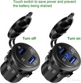 img 3 attached to 2-Pack 12V USB Outlet: Quick Charge 3.0 Dual USB Car Charger with Touch Switch, Voltmeter - Ideal for 12V/24V Motorcycle, Car, Marine, ATV, Bus, Truck, and More