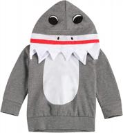 милый комбинезон с капюшоном и капюшоном на молнии для новорожденных мальчиков и девочек, верхняя одежда с рисунком мультяшной акулы логотип
