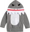 newborn baby boys girls cute cartoon shark long sleeve zipper hooded romper jumpsuit top outfit clothes logo