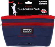 doog treat & training pouch - large: navy/red - convenient & spacious logo