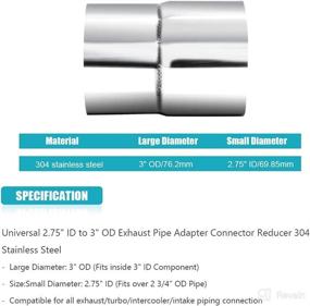 img 1 attached to 🔧 304 Stainless Steel Universal Exhaust Pipe Adapter Connector Reducer 2.75" ID to 3" OD - 2.75 Inch to 3 Inch Conversion Kit