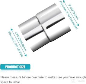 img 3 attached to 🔧 304 Stainless Steel Universal Exhaust Pipe Adapter Connector Reducer 2.75" ID to 3" OD - 2.75 Inch to 3 Inch Conversion Kit