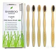 🎍 5-pack bamboo toothbrushes with quality bristles logo