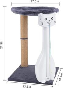 img 2 attached to Pupagree Basics Cat Tree Tower Condo - Multifunctional with Cat Toys, Hammock, Scratching Post - Ideal for Indoor Cats (13.5 x 13.5 x 13.5 inches, Gray)