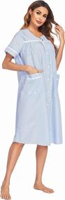 img 3 attached to Ekouaer Nightgown Sleepwear Button Front Housecoat Women's Clothing - Lingerie, Sleep & Lounge