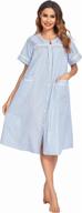 ekouaer nightgown sleepwear button front housecoat women's clothing - lingerie, sleep & lounge логотип