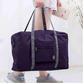 img 3 attached to Foldable Travel Duffle Bag Lightweight Waterproof Luggage Dark Blue For Trips