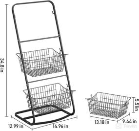 img 3 attached to 3 Tier Market Basket Stand: HOWDIA Fruit Baskets with 🍎 Removable Baskets - Efficient Kitchen Organizer for Pantry, Bathroom, and Kitchen Storage