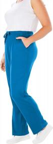 img 1 attached to Woman Within Women'S Plus Size Sport Knit Straight Leg Pant