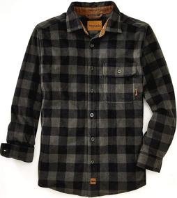 img 4 attached to Heavyweight Buffalo Plaid Fleece Shirt For Men By Venado Mens - Soft And Comfortable Plaid Shirts For Maximum Style And Warmth