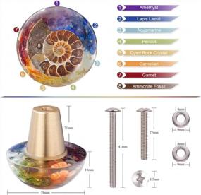 img 2 attached to Enhance Your Home Decor With Mookaitedecor'S 7 Chakra Drawer Knobs: Set Of 2 Ammonite Fossil Resin Crystal Stone Pulls With Screws For Dressers, Cupboards, Kitchens, And Wardrobes.