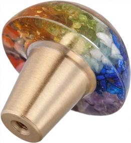 img 3 attached to Enhance Your Home Decor With Mookaitedecor'S 7 Chakra Drawer Knobs: Set Of 2 Ammonite Fossil Resin Crystal Stone Pulls With Screws For Dressers, Cupboards, Kitchens, And Wardrobes.