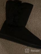 img 1 attached to Women'S Mid-Calf Winter Snow Boots With Side Bows, Suede Upper, Size 6-11 review by Margaret Ford