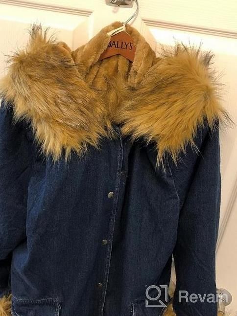 img 1 attached to Roiii Women'S Plus Size Parkas: Military-Style Denim Coats With Faux Fur Lining For Winter Warmth review by Chris Ostby