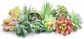 img 4 attached to 12 Pcs Unpotted Faux Succulent Plants - Small Plastic Assortment For Craft, Party Decor & Garden Outdoor