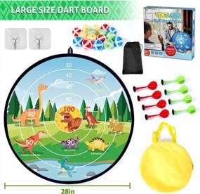 img 2 attached to Dart Board For Kids, 28" Large Double Sided Dart Game With 16 Sticky Balls And 8 Darts, Indoor/Sport Outdoor Party Game Toys, Birthday Gifts For 3 4 5 6 7 8 9 10 11 12 Year Old Boys Girls