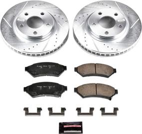 img 1 attached to Enhanced Performance Kit: Power Stop K1588 Front Z23 Carbon Fiber Brake Pads with Drilled & Slotted Brake Rotors