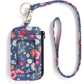 img 4 attached to Fashionable MNGARISTA Zip ID Case Lanyard Wallet With Signature Cotton Purse And ID Holder - Ideal For Enhancing Your Style And Convenience