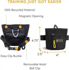 img 2 attached to OllyDog Goodie Treat Bag, Dog Treat Pouch, Waist Belt Clip For Hands-Free Training, Magnetic Closure, Dog Training And Behavior Aids, Three Ways To Wear, (Raven)