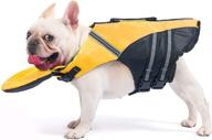 🏊 premium french bulldog life jacket - ultimate safety vest for swimming with rescue handle, ideal for chest girth: 17"-30" & weight: 17-28lb логотип