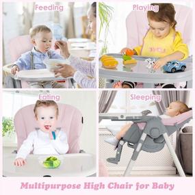img 1 attached to Find The Perfect Comfort For Your Little Ones With INFANS Foldable High Chair With Adjustable Backrest, Footrest And Seat Height In Pink