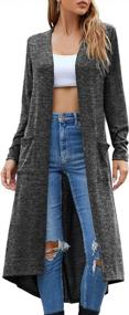 img 4 attached to A Fashionable Must-Have: Arolina Women'S Lightweight Long Cardigan With Pockets