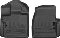 husky liners weatherbeater series front floor liners for 2015-2021 ford f-150 standard cab - black (2 pcs) logo