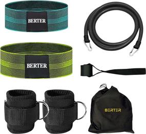 img 4 attached to BERTER Resistance Bands Set For Booty Workouts, Exercise Hip Bands With Ankle Strap For Cable Machines, Leg And Butt Training Glutes, Abs Exercises At Home Or Gym.