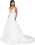 stunning satin v-neck bridal gowns with a boho twist for beach weddings logo