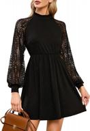 exlura lace mini dress with ruffle details and high neckline, perfect for weddings and cocktail parties, long sleeves, formal dress for women logo