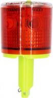 super bright single column solar strobe warning light with 360 degree visibility - ip48 waterproof for construction, traffic, dock and marine safety - control flashing with switch (red) logo