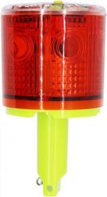 img 3 attached to Super Bright Single Column Solar Strobe Warning Light With 360 Degree Visibility - IP48 Waterproof For Construction, Traffic, Dock And Marine Safety - Control Flashing With Switch (Red)