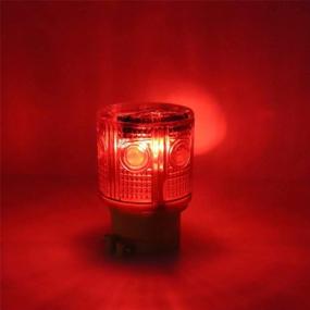 img 2 attached to Super Bright Single Column Solar Strobe Warning Light With 360 Degree Visibility - IP48 Waterproof For Construction, Traffic, Dock And Marine Safety - Control Flashing With Switch (Red)