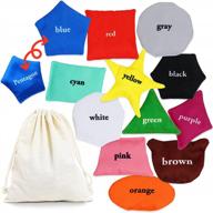 educational bean bags for toddlers: preschool learning toys to teach shapes, colors & montessori activities - fun travel catch or toss game for boys and girls logo