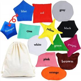img 4 attached to Educational Bean Bags For Toddlers: Preschool Learning Toys To Teach Shapes, Colors & Montessori Activities - Fun Travel Catch Or Toss Game For Boys And Girls