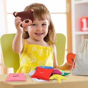 img 3 attached to Развивающие мешки с фасолью для малышей: дошкольные обучающие игрушки для обучения фигурам, цветам и занятиям Монтессори