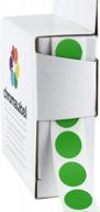 1000 green permanent color code dot stickers, 0.50 inch round labels in dispenser box for chromalabel logo