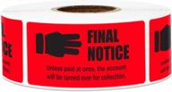 300 red final notice stickers for billing, collections & accounting - 2.25 x 1 inch (1 roll) logo