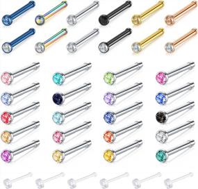 img 4 attached to 18G 20G 22G Surgical Steel Nose Pin Bone Screws Studs For Women Men - Zolure Body Piercing Jewelry