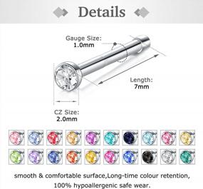img 1 attached to 18G 20G 22G Surgical Steel Nose Pin Bone Screws Studs For Women Men - Zolure Body Piercing Jewelry
