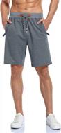 men's zipper pocket casual workout sports shorts by ynimioaox logo